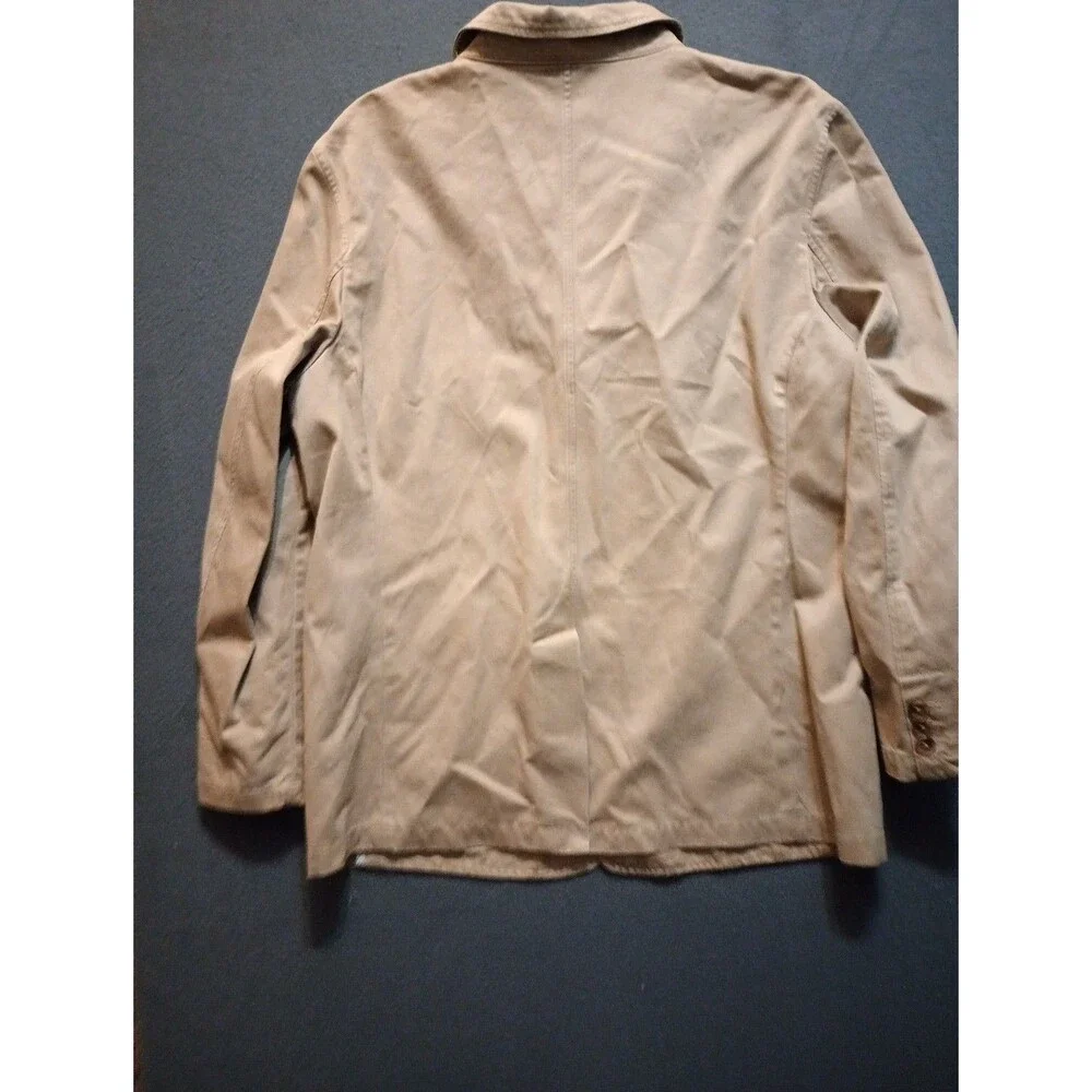 Vintage Route 66 100% Cotton Brown Khaki Blazer Jacket Size Large